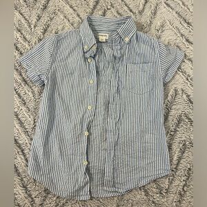 Crewcuts Boy's Button Down Shirt blue white stripe collar size 4-5